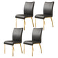 Glam PU Leather Dining Armless Chair Metal Dining Room Chairs for Home Use Black-Gold 4 Piece Set Clearhalo ' kitchen&dining_furn' 'Dining Chairs' 'Dining Tables & Seating' 'dining_chair' 'furn' 'furn_dining_chair' 'Furniture' 'furniture_dining_chair' 'Kitchen & Dining Furniture' 'kitchen' 4207614
