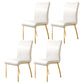 Glam PU Leather Dining Armless Chair Metal Dining Room Chairs for Home Use White-Gold 4 Piece Set Clearhalo ' kitchen&dining_furn' 'Dining Chairs' 'Dining Tables & Seating' 'dining_chair' 'furn' 'furn_dining_chair' 'Furniture' 'furniture_dining_chair' 'Kitchen & Dining Furniture' 'kitchen' 4207619
