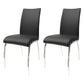 Glam PU Leather Dining Armless Chair Metal Dining Room Chairs for Home Use Black-Silver 2 Piece Set Clearhalo ' kitchen&dining_furn' 'Dining Chairs' 'Dining Tables & Seating' 'dining_chair' 'furn' 'furn_dining_chair' 'Furniture' 'furniture_dining_chair' 'Kitchen & Dining Furniture' 'kitchen' 4207621