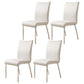 Glam PU Leather Dining Armless Chair Metal Dining Room Chairs for Home Use White-Silver 4 Piece Set Clearhalo ' kitchen&dining_furn' 'Dining Chairs' 'Dining Tables & Seating' 'dining_chair' 'furn' 'furn_dining_chair' 'Furniture' 'furniture_dining_chair' 'Kitchen & Dining Furniture' 'kitchen' 4207625