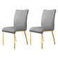 Glam PU Leather Dining Armless Chair Metal Dining Room Chairs for Home Use Gray-Gold 2 Piece Set Clearhalo ' kitchen&dining_furn' 'Dining Chairs' 'Dining Tables & Seating' 'dining_chair' 'furn' 'furn_dining_chair' 'Furniture' 'furniture_dining_chair' 'Kitchen & Dining Furniture' 'kitchen' 4207626