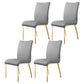 Glam PU Leather Dining Armless Chair Metal Dining Room Chairs for Home Use Gray-Gold 4 Piece Set Clearhalo ' kitchen&dining_furn' 'Dining Chairs' 'Dining Tables & Seating' 'dining_chair' 'furn' 'furn_dining_chair' 'Furniture' 'furniture_dining_chair' 'Kitchen & Dining Furniture' 'kitchen' 4207627