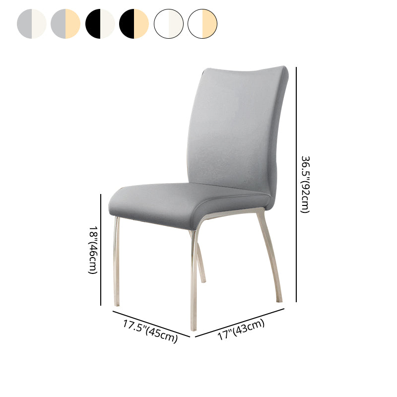 Glam PU Leather Dining Armless Chair Metal Dining Room Chairs for Home Use Clearhalo ' kitchen&dining_furn' 'Dining Chairs' 'Dining Tables & Seating' 'dining_chair' 'furn' 'furn_dining_chair' 'Furniture' 'furniture_dining_chair' 'Kitchen & Dining Furniture' 'kitchen' 4207628