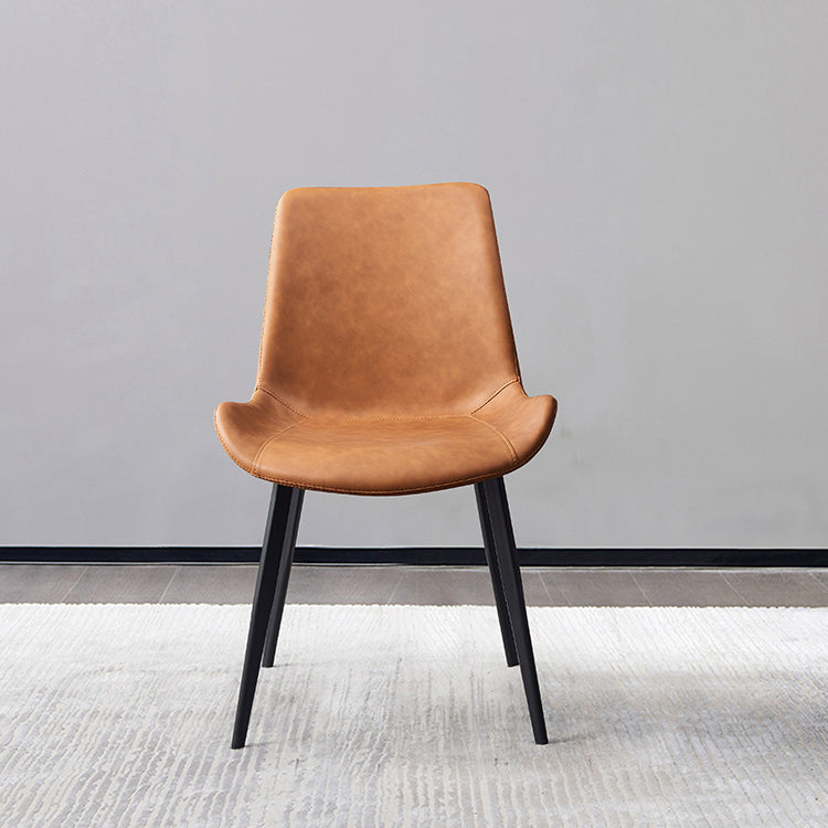 Contemporary Restaurant Leather Side Chair Solid Back Dining Chair Clearhalo ' kitchen&dining_furn' 'Dining Chairs' 'Dining Tables & Seating' 'dining_chair' 'furn' 'furn_dining_chair' 'Furniture' 'furniture_dining_chair' 'Kitchen & Dining Furniture' 'kitchen' 4207633