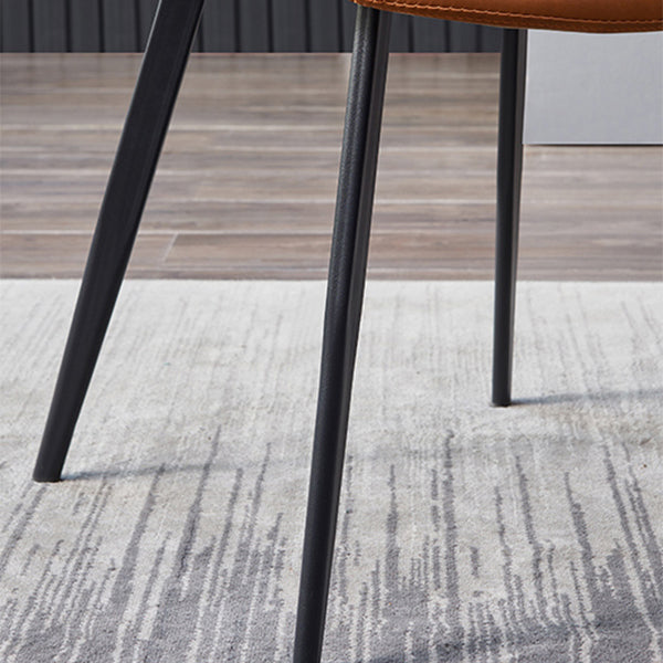 Contemporary Restaurant Leather Side Chair Solid Back Dining Chair Clearhalo ' kitchen&dining_furn' 'Dining Chairs' 'Dining Tables & Seating' 'dining_chair' 'furn' 'furn_dining_chair' 'Furniture' 'furniture_dining_chair' 'Kitchen & Dining Furniture' 'kitchen' 4207638