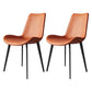 Contemporary Metal Dining Armless Chair Leather Dining Chairs for Restaurant Use Orange 2 Piece Set Clearhalo ' kitchen&dining_furn' 'Dining Chairs' 'Dining Tables & Seating' 'dining_chair' 'furn' 'furn_dining_chair' 'Furniture' 'furniture_dining_chair' 'Kitchen & Dining Furniture' 'kitchen' 4207644