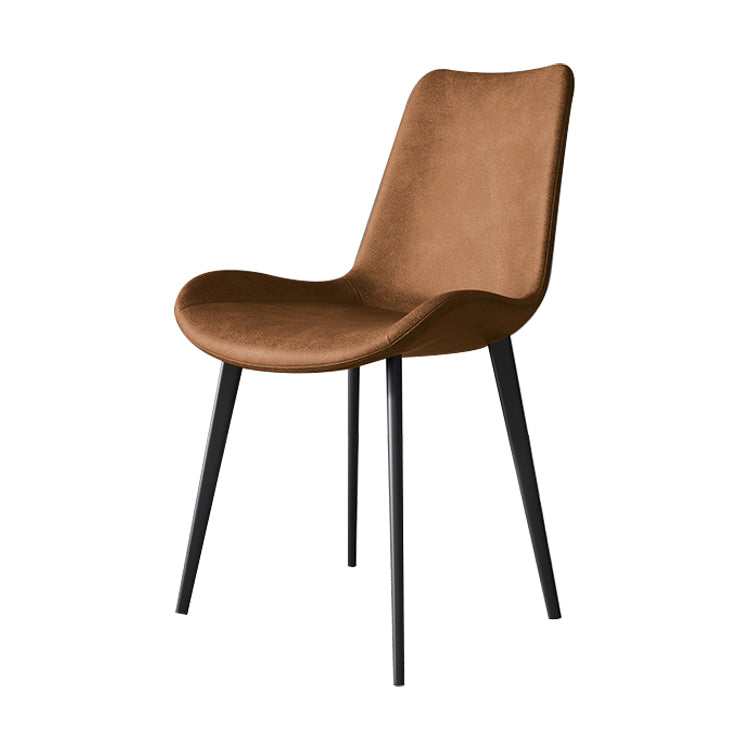 Contemporary Metal Dining Armless Chair Leather Dining Chairs for Restaurant Use Clearhalo ' kitchen&dining_furn' 'Dining Chairs' 'Dining Tables & Seating' 'dining_chair' 'furn' 'furn_dining_chair' 'Furniture' 'furniture_dining_chair' 'Kitchen & Dining Furniture' 'kitchen' 4207647