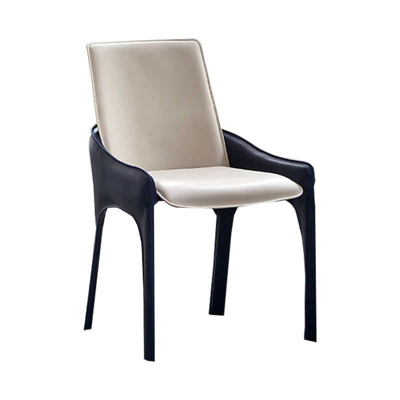 Modern Style Dining Armchairs Upholstered Solid Back Arm Chairs with Metal Legs Blue 1 Piece Clearhalo ' kitchen&dining_furn' 'Dining Chairs' 'Dining Tables & Seating' 'dining_chair' 'furn' 'furn_dining_chair' 'Furniture' 'furniture_dining_chair' 'Kitchen & Dining Furniture' 'kitchen' 4207663