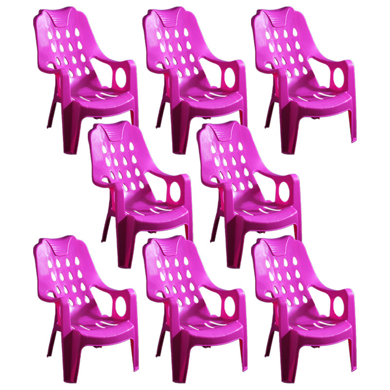Modern Indoor Dining Arm Chairs Stackable Dining Armchairs with Plastic Legs Red 8 Piece Set Clearhalo ' kitchen&dining_furn' 'Dining Chairs' 'Dining Tables & Seating' 'dining_chair' 'furn' 'furn_dining_chair' 'Furniture' 'furniture_dining_chair' 'Kitchen & Dining Furniture' 'kitchen' 4207677