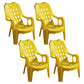 Modern Indoor Dining Arm Chairs Stackable Dining Armchairs with Plastic Legs Yellow 4 Piece Set Clearhalo ' kitchen&dining_furn' 'Dining Chairs' 'Dining Tables & Seating' 'dining_chair' 'furn' 'furn_dining_chair' 'Furniture' 'furniture_dining_chair' 'Kitchen & Dining Furniture' 'kitchen' 4207679