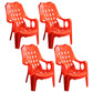 Modern Indoor Dining Arm Chairs Stackable Dining Armchairs with Plastic Legs Orange 4 Piece Set Clearhalo ' kitchen&dining_furn' 'Dining Chairs' 'Dining Tables & Seating' 'dining_chair' 'furn' 'furn_dining_chair' 'Furniture' 'furniture_dining_chair' 'Kitchen & Dining Furniture' 'kitchen' 4207684