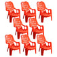 Modern Indoor Dining Arm Chairs Stackable Dining Armchairs with Plastic Legs Orange 8 Piece Set Clearhalo ' kitchen&dining_furn' 'Dining Chairs' 'Dining Tables & Seating' 'dining_chair' 'furn' 'furn_dining_chair' 'Furniture' 'furniture_dining_chair' 'Kitchen & Dining Furniture' 'kitchen' 4207685