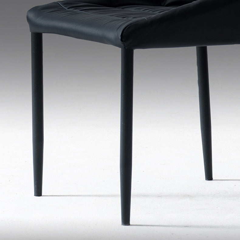 Contemporary Home Side Chair Solid Back Metal Upholstered Dining Room Chair (Set of 2) Clearhalo ' kitchen&dining_furn' 'Dining Chairs' 'Dining Tables & Seating' 'dining_chair' 'furn' 'furn_dining_chair' 'Furniture' 'furniture_dining_chair' 'Kitchen & Dining Furniture' 'kitchen' 4207700