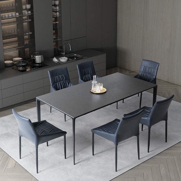 Contemporary Home Side Chair Solid Back Metal Upholstered Dining Room Chair (Set of 2) Clearhalo ' kitchen&dining_furn' 'Dining Chairs' 'Dining Tables & Seating' 'dining_chair' 'furn' 'furn_dining_chair' 'Furniture' 'furniture_dining_chair' 'Kitchen & Dining Furniture' 'kitchen' 4207702