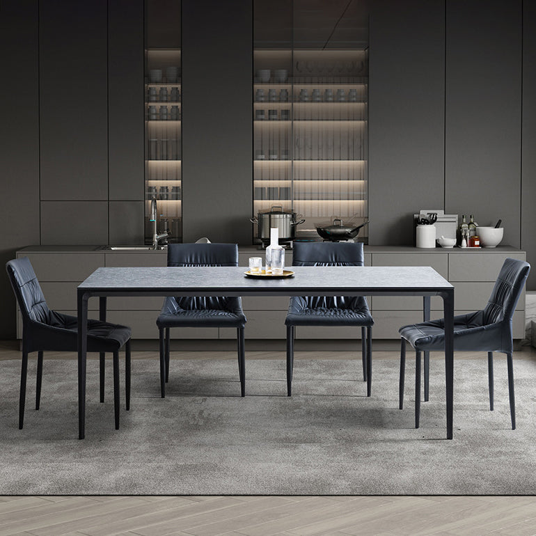 Contemporary Home Side Chair Solid Back Metal Upholstered Dining Room Chair (Set of 2) Clearhalo ' kitchen&dining_furn' 'Dining Chairs' 'Dining Tables & Seating' 'dining_chair' 'furn' 'furn_dining_chair' 'Furniture' 'furniture_dining_chair' 'Kitchen & Dining Furniture' 'kitchen' 4207704