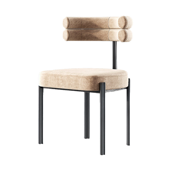 Designer Style Home Velvet Side Chair Matte Finish Open Back Dining Chairs (Set of 2) Clearhalo ' kitchen&dining_furn' 'Dining Chairs' 'Dining Tables & Seating' 'dining_chair' 'furn' 'furn_dining_chair' 'Furniture' 'furniture_dining_chair' 'Kitchen & Dining Furniture' 'kitchen' 4207713