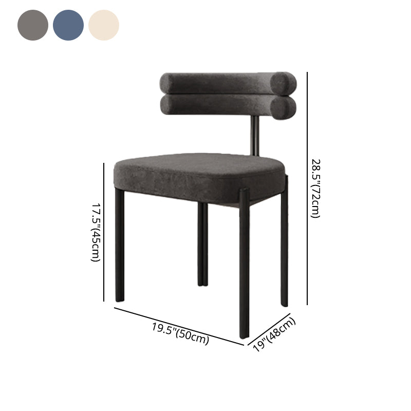 Designer Style Home Velvet Side Chair Matte Finish Open Back Dining Chairs (Set of 2) Clearhalo ' kitchen&dining_furn' 'Dining Chairs' 'Dining Tables & Seating' 'dining_chair' 'furn' 'furn_dining_chair' 'Furniture' 'furniture_dining_chair' 'Kitchen & Dining Furniture' 'kitchen' 4207720