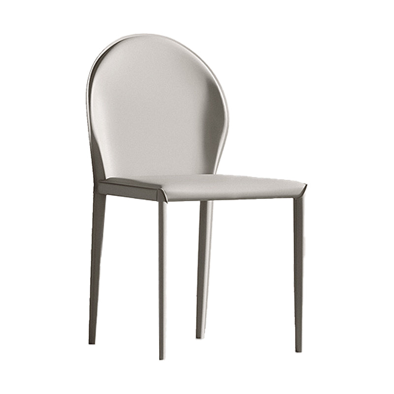 Minimalist Style Leather Dining Chairs Solid Back Armless Side Chairs for Home Use Grey 1 Piece Clearhalo ' kitchen&dining_furn' 'Dining Chairs' 'Dining Tables & Seating' 'dining_chair' 'furn' 'furn_dining_chair' 'Furniture' 'furniture_dining_chair' 'Kitchen & Dining Furniture' 'kitchen' 4207722