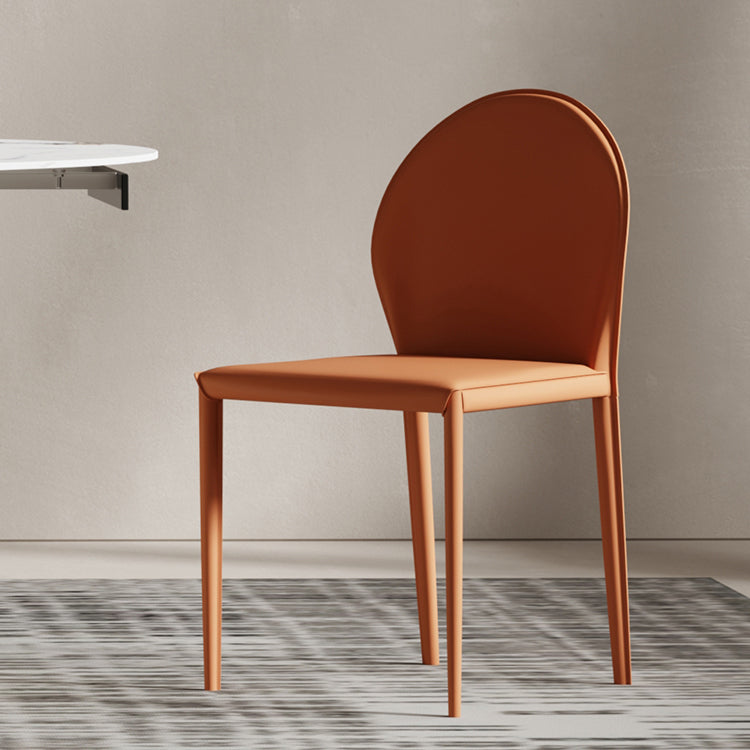 Minimalist Style Leather Dining Chairs Solid Back Armless Side Chairs for Home Use Clearhalo ' kitchen&dining_furn' 'Dining Chairs' 'Dining Tables & Seating' 'dining_chair' 'furn' 'furn_dining_chair' 'Furniture' 'furniture_dining_chair' 'Kitchen & Dining Furniture' 'kitchen' 4207726