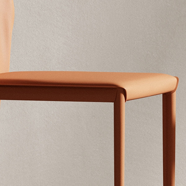 Minimalist Style Leather Dining Chairs Solid Back Armless Side Chairs for Home Use Clearhalo ' kitchen&dining_furn' 'Dining Chairs' 'Dining Tables & Seating' 'dining_chair' 'furn' 'furn_dining_chair' 'Furniture' 'furniture_dining_chair' 'Kitchen & Dining Furniture' 'kitchen' 4207732