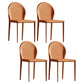 Minimalist Style Leather Dining Chairs Solid Back Armless Side Chairs for Home Use Orange 4 Piece Set Clearhalo ' kitchen&dining_furn' 'Dining Chairs' 'Dining Tables & Seating' 'dining_chair' 'furn' 'furn_dining_chair' 'Furniture' 'furniture_dining_chair' 'Kitchen & Dining Furniture' 'kitchen' 4207742