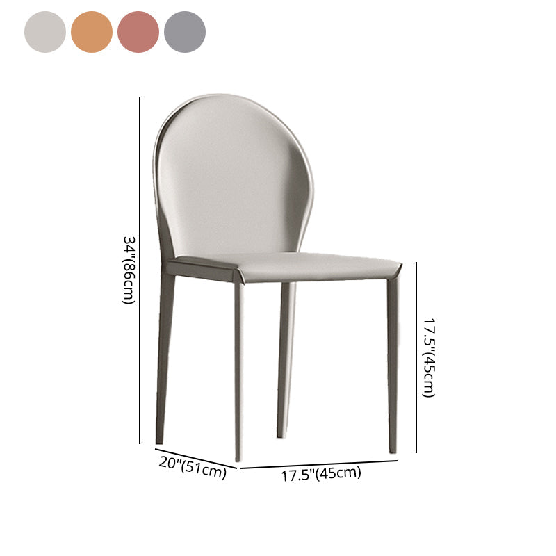 Minimalist Style Leather Dining Chairs Solid Back Armless Side Chairs for Home Use Clearhalo ' kitchen&dining_furn' 'Dining Chairs' 'Dining Tables & Seating' 'dining_chair' 'furn' 'furn_dining_chair' 'Furniture' 'furniture_dining_chair' 'Kitchen & Dining Furniture' 'kitchen' 4207743