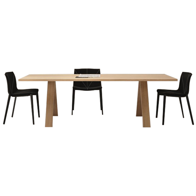 Solid Wood Contemporary Rectangular Table Wood Top Table for Dining Room and Kitchen Clearhalo ' dining_table' 'Dining Tables & Seating' 'Dining Tables' 'furn' 'furn_dining_table' 'Furniture' 'furniture_dining_table' 'Kitchen & Dining Furniture' 'kitchen&dining_furn' 'kitchen' 'kitchen_dining_table' 4207749