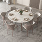 Simple Sintered Stone Extendable Table White Round Shape Dining Table for Kitchen Clearhalo ' dining_table' 'Dining Tables & Seating' 'Dining Tables' 'furn' 'furn_dining_table' 'Furniture' 'furniture_dining_table' 'Kitchen & Dining Furniture' 'kitchen&dining_furn' 'kitchen' 'kitchen_dining_table' 4207771