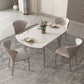 Simple Sintered Stone Extendable Table White Round Shape Dining Table for Kitchen Clearhalo ' dining_table' 'Dining Tables & Seating' 'Dining Tables' 'furn' 'furn_dining_table' 'Furniture' 'furniture_dining_table' 'Kitchen & Dining Furniture' 'kitchen&dining_furn' 'kitchen' 'kitchen_dining_table' 4207778