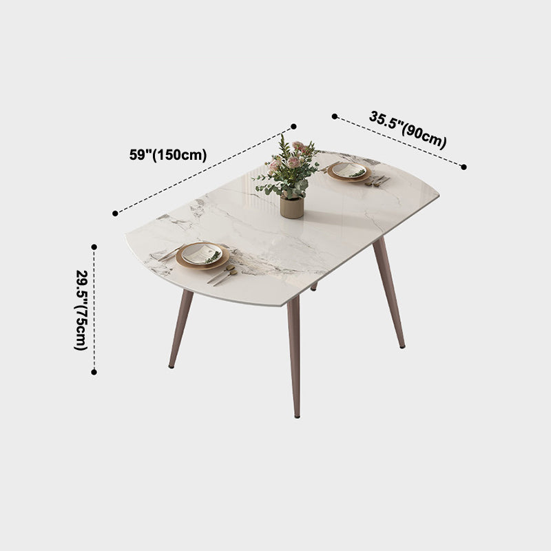 Simple Sintered Stone Extendable Table White Round Shape Dining Table for Kitchen Clearhalo ' dining_table' 'Dining Tables & Seating' 'Dining Tables' 'furn' 'furn_dining_table' 'Furniture' 'furniture_dining_table' 'Kitchen & Dining Furniture' 'kitchen&dining_furn' 'kitchen' 'kitchen_dining_table' 4207780