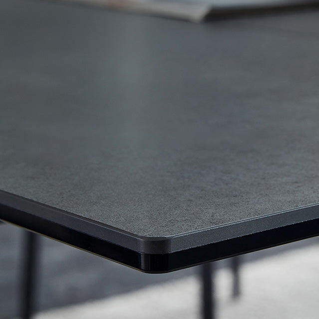 Industrial Black Standard Dining Table Sintered Stone Rectangle Dining Table for Kitchen Clearhalo ' dining_table' 'Dining Tables & Seating' 'Dining Tables' 'furn' 'furn_dining_table' 'Furniture' 'furniture_dining_table' 'Kitchen & Dining Furniture' 'kitchen&dining_furn' 'kitchen' 'kitchen_dining_table' 4207784