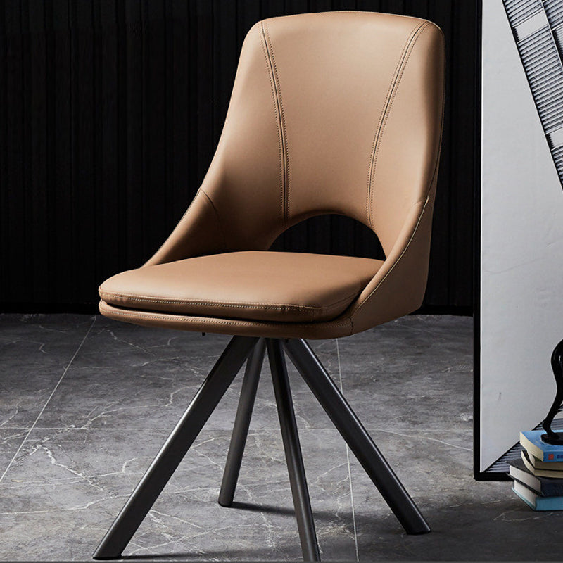 Contemporary Design Open Back Dining Side Chairs Leather Dining Chairs Clearhalo ' kitchen&dining_furn' 'Dining Chairs' 'Dining Tables & Seating' 'dining_chair' 'furn' 'furn_dining_chair' 'Furniture' 'furniture_dining_chair' 'Kitchen & Dining Furniture' 'kitchen' 4207796