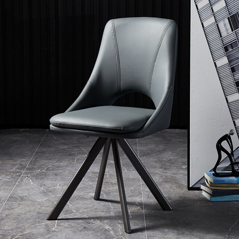 Contemporary Design Open Back Dining Side Chairs Leather Dining Chairs Clearhalo ' kitchen&dining_furn' 'Dining Chairs' 'Dining Tables & Seating' 'dining_chair' 'furn' 'furn_dining_chair' 'Furniture' 'furniture_dining_chair' 'Kitchen & Dining Furniture' 'kitchen' 4207799