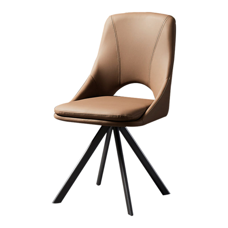 Contemporary Design Open Back Dining Side Chairs Leather Dining Chairs Clearhalo ' kitchen&dining_furn' 'Dining Chairs' 'Dining Tables & Seating' 'dining_chair' 'furn' 'furn_dining_chair' 'Furniture' 'furniture_dining_chair' 'Kitchen & Dining Furniture' 'kitchen' 4207802