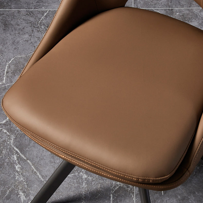 Contemporary Design Open Back Dining Side Chairs Leather Dining Chairs Clearhalo ' kitchen&dining_furn' 'Dining Chairs' 'Dining Tables & Seating' 'dining_chair' 'furn' 'furn_dining_chair' 'Furniture' 'furniture_dining_chair' 'Kitchen & Dining Furniture' 'kitchen' 4207803