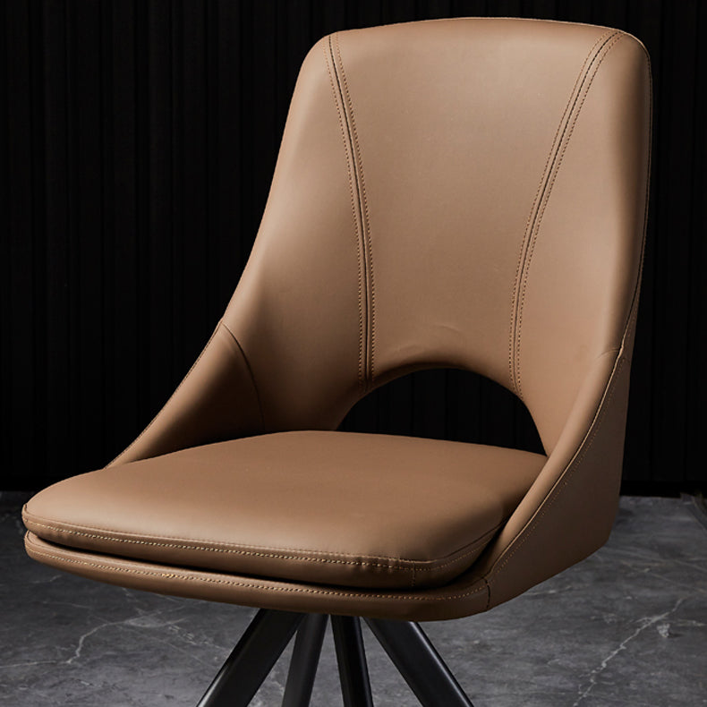 Contemporary Design Open Back Dining Side Chairs Leather Dining Chairs Clearhalo ' kitchen&dining_furn' 'Dining Chairs' 'Dining Tables & Seating' 'dining_chair' 'furn' 'furn_dining_chair' 'Furniture' 'furniture_dining_chair' 'Kitchen & Dining Furniture' 'kitchen' 4207805