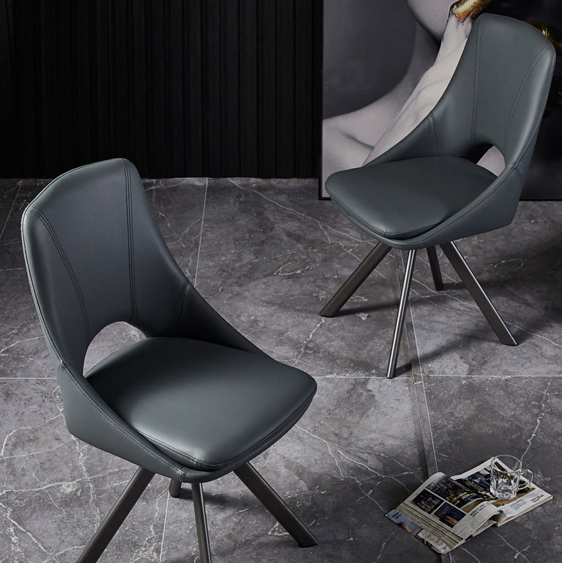 Contemporary Design Open Back Dining Side Chairs Leather Dining Chairs Clearhalo ' kitchen&dining_furn' 'Dining Chairs' 'Dining Tables & Seating' 'dining_chair' 'furn' 'furn_dining_chair' 'Furniture' 'furniture_dining_chair' 'Kitchen & Dining Furniture' 'kitchen' 4207809