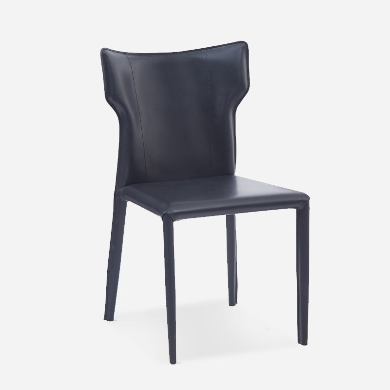 Contemporary Metal Dining Armless Chair Faux Leather Side Chair for Home Use Black 1 Piece Clearhalo ' kitchen&dining_furn' 'Dining Chairs' 'Dining Tables & Seating' 'dining_chair' 'furn' 'furn_dining_chair' 'Furniture' 'furniture_dining_chair' 'Kitchen & Dining Furniture' 'kitchen' 4208277