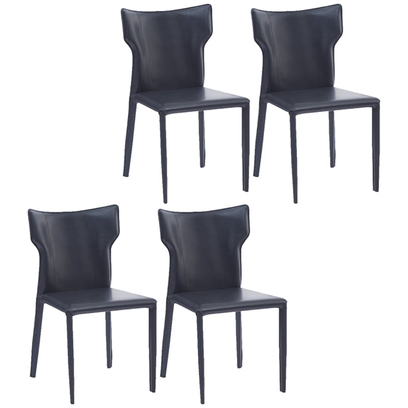 Contemporary Metal Dining Armless Chair Faux Leather Side Chair for Home Use Black 4 Piece Set Clearhalo ' kitchen&dining_furn' 'Dining Chairs' 'Dining Tables & Seating' 'dining_chair' 'furn' 'furn_dining_chair' 'Furniture' 'furniture_dining_chair' 'Kitchen & Dining Furniture' 'kitchen' 4208281
