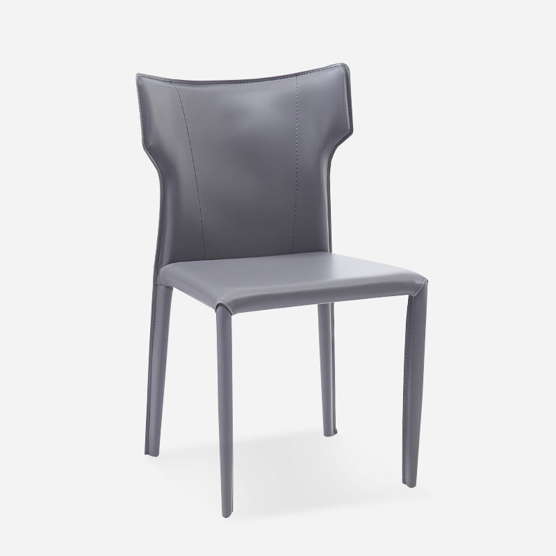 Contemporary Metal Dining Armless Chair Faux Leather Side Chair for Home Use Dark Gray 1 Piece Clearhalo ' kitchen&dining_furn' 'Dining Chairs' 'Dining Tables & Seating' 'dining_chair' 'furn' 'furn_dining_chair' 'Furniture' 'furniture_dining_chair' 'Kitchen & Dining Furniture' 'kitchen' 4208282