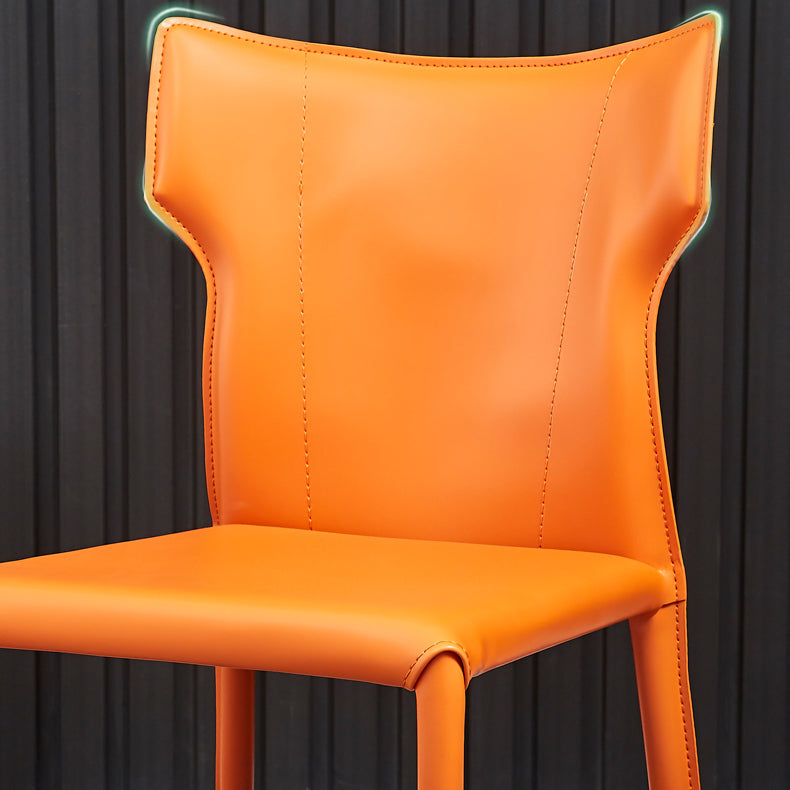 Contemporary Metal Dining Armless Chair Faux Leather Side Chair for Home Use Clearhalo ' kitchen&dining_furn' 'Dining Chairs' 'Dining Tables & Seating' 'dining_chair' 'furn' 'furn_dining_chair' 'Furniture' 'furniture_dining_chair' 'Kitchen & Dining Furniture' 'kitchen' 4208292