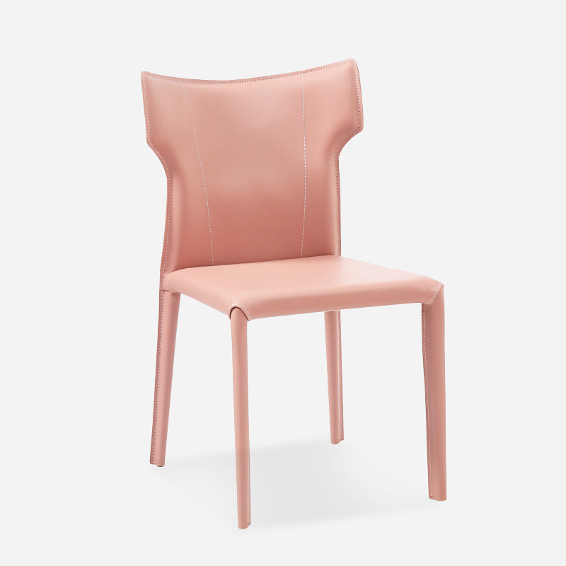 Contemporary Metal Dining Armless Chair Faux Leather Side Chair for Home Use Pink 1 Piece Clearhalo ' kitchen&dining_furn' 'Dining Chairs' 'Dining Tables & Seating' 'dining_chair' 'furn' 'furn_dining_chair' 'Furniture' 'furniture_dining_chair' 'Kitchen & Dining Furniture' 'kitchen' 4208295