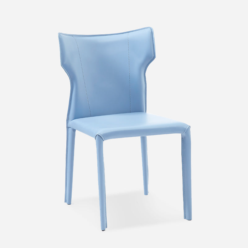 Contemporary Metal Dining Armless Chair Faux Leather Side Chair for Home Use Blue 1 Piece Clearhalo ' kitchen&dining_furn' 'Dining Chairs' 'Dining Tables & Seating' 'dining_chair' 'furn' 'furn_dining_chair' 'Furniture' 'furniture_dining_chair' 'Kitchen & Dining Furniture' 'kitchen' 4208300