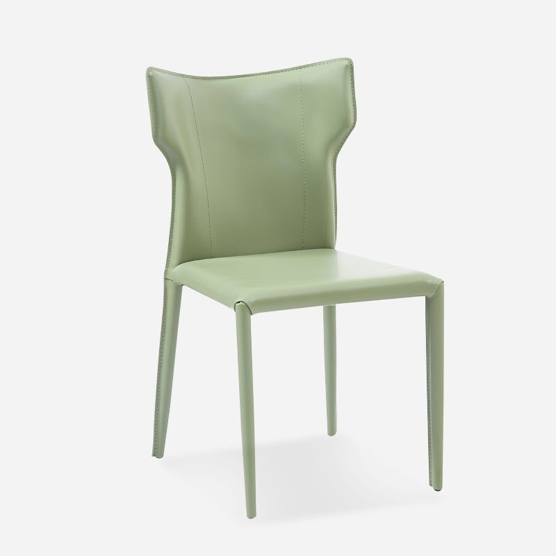Contemporary Metal Dining Armless Chair Faux Leather Side Chair for Home Use Green 1 Piece Clearhalo ' kitchen&dining_furn' 'Dining Chairs' 'Dining Tables & Seating' 'dining_chair' 'furn' 'furn_dining_chair' 'Furniture' 'furniture_dining_chair' 'Kitchen & Dining Furniture' 'kitchen' 4208303