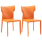 Contemporary Metal Dining Armless Chair Faux Leather Side Chair for Home Use Orange 2 Piece Set Clearhalo ' kitchen&dining_furn' 'Dining Chairs' 'Dining Tables & Seating' 'dining_chair' 'furn' 'furn_dining_chair' 'Furniture' 'furniture_dining_chair' 'Kitchen & Dining Furniture' 'kitchen' 4208307