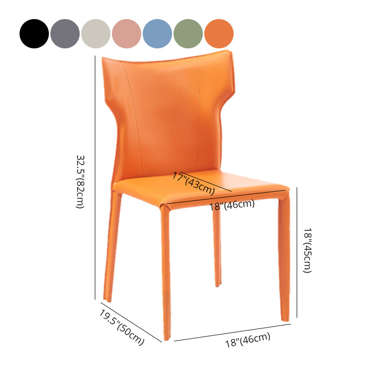 Contemporary Metal Dining Armless Chair Faux Leather Side Chair for Home Use Clearhalo ' kitchen&dining_furn' 'Dining Chairs' 'Dining Tables & Seating' 'dining_chair' 'furn' 'furn_dining_chair' 'Furniture' 'furniture_dining_chair' 'Kitchen & Dining Furniture' 'kitchen' 4208309