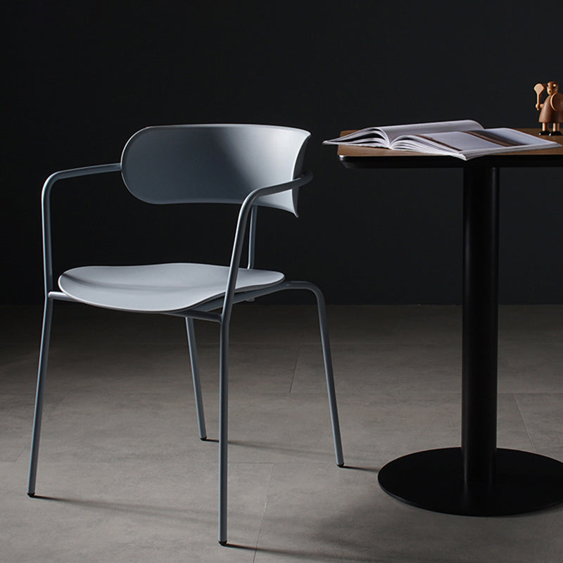 Contemporary Style Dining Chair Kitchen Open Back Arm Side Chair with Metal Legs Clearhalo ' kitchen&dining_furn' 'Dining Chairs' 'Dining Tables & Seating' 'dining_chair' 'furn' 'furn_dining_chair' 'Furniture' 'furniture_dining_chair' 'Kitchen & Dining Furniture' 'kitchen' 4209403