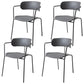 Contemporary Style Dining Chair Kitchen Open Back Arm Side Chair with Metal Legs Grey 4 Piece Set Clearhalo ' kitchen&dining_furn' 'Dining Chairs' 'Dining Tables & Seating' 'dining_chair' 'furn' 'furn_dining_chair' 'Furniture' 'furniture_dining_chair' 'Kitchen & Dining Furniture' 'kitchen' 4209404
