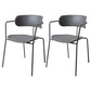 Contemporary Style Dining Chair Kitchen Open Back Arm Side Chair with Metal Legs Grey 2 Piece Set Clearhalo ' kitchen&dining_furn' 'Dining Chairs' 'Dining Tables & Seating' 'dining_chair' 'furn' 'furn_dining_chair' 'Furniture' 'furniture_dining_chair' 'Kitchen & Dining Furniture' 'kitchen' 4209408