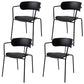 Contemporary Style Dining Chair Kitchen Open Back Arm Side Chair with Metal Legs Black 4 Piece Set Clearhalo ' kitchen&dining_furn' 'Dining Chairs' 'Dining Tables & Seating' 'dining_chair' 'furn' 'furn_dining_chair' 'Furniture' 'furniture_dining_chair' 'Kitchen & Dining Furniture' 'kitchen' 4209409